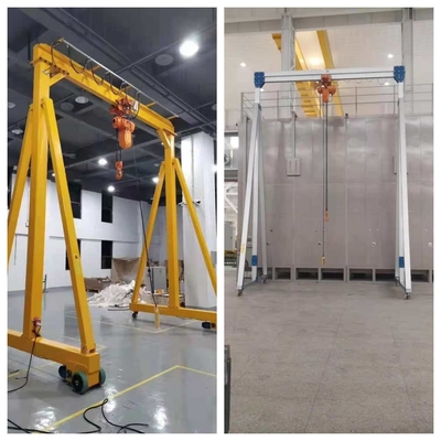 De mobiele Aluminiumlegering gebruikte elektrische Draagbare Brug Crane With Chain Hoist 3T 5T