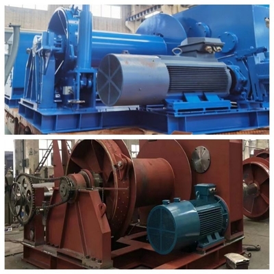 380V de blauwe Dubbele Capaciteitsbelasting van de Krukmarine electric winch with 500KN van het Trommelschip