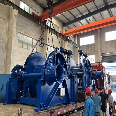 500kN de blauwe Hydraulische Kruk van het Trommelanker voor Lading Visserijschip