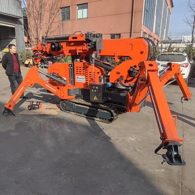 3t batterijvermogen 9,7m Lifting Height Crawler Spider Crane met roterende mand
