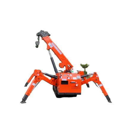 Elektrische Mini Spider Crane 12Ton Telescopische Boom Steel Geel/Rood/Groen
