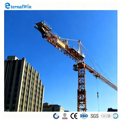 Torenkraan met platte top en veiligheidsvoorzieningen voor hoogbouwconstructie tegen lage kosten